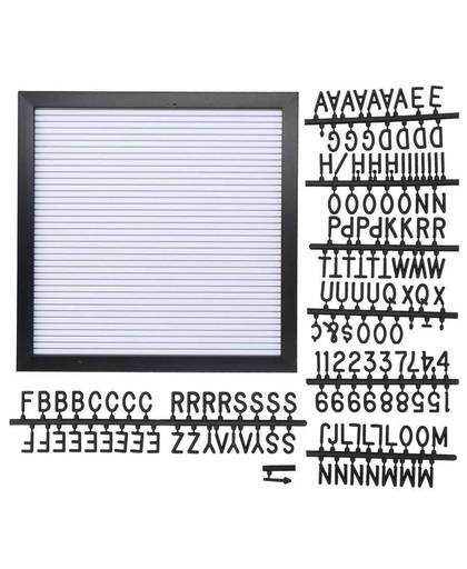 Letterbord met letters - Zwart -25x25 cm