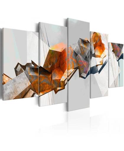 Schilderij -Vurige Blokken - 100x50