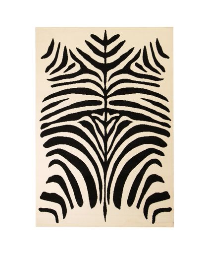 Vloerkleed modern zebra ontwerp 140x200 cm beige/zwart