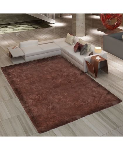 Hoogpolig tapijt bruin 160 x 230 cm