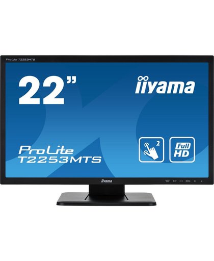 iiyama ProLite T2253MTS-B1 touch screen-monitor 54,6 cm (21.5") 1920 x 1080 Pixels Zwart Dual-touch Tafelblad