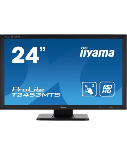 iiyama ProLite T2453MTS-B1 touch screen-monitor 59,9 cm (23.6") 1920 x 1080 Pixels Zwart Dual-touch Tafelblad