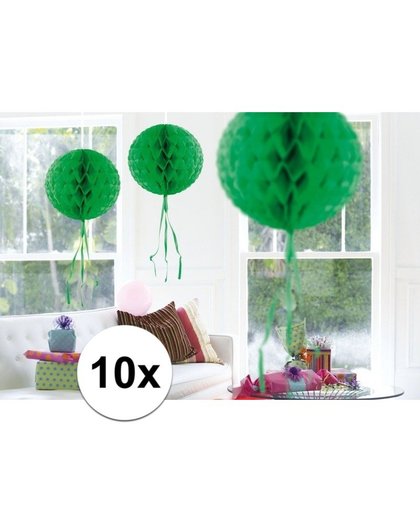 10x feestversiering decoratie bollen groen 30 cm Groen