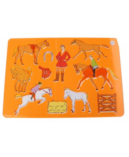Toi Toys tekensjabloon paarden 26,5 cm oranje