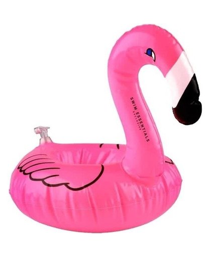 Poppen/knuffel opblaas zwemband flamingo 16 cm Roze
