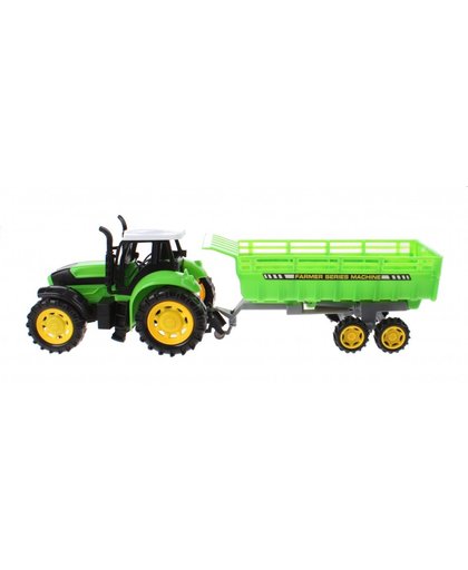 Kids Fun Tractor met aanhanger groen