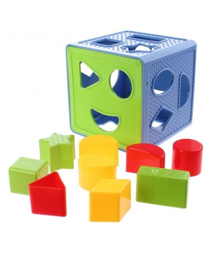 Jonotoys vormenstoof Magical Form Cube 14 cm blauw/groen
