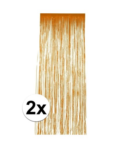2x stuks folie deurgordijnen oranje 244 x 91 cm Oranje