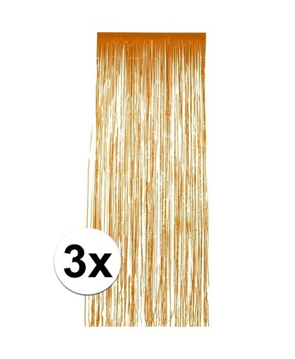 3x stuks folie deurgordijnen oranje 244 x 91 cm Oranje