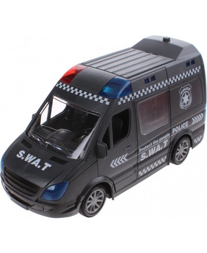 Jonotoys politiebus met licht en geluid zwart 21 cm