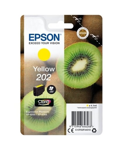 Epson Singlepack Yellow 202 Claria Premium Ink inktcartridge