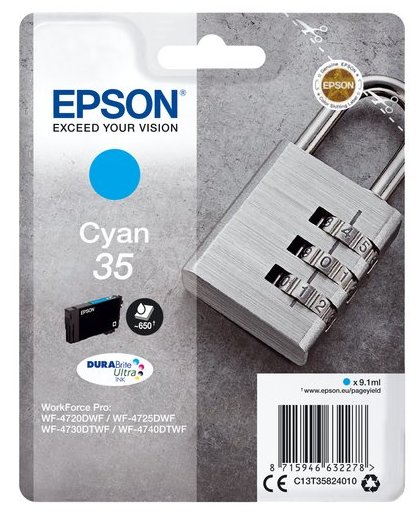 Epson Singlepack Cyan 35 DURABrite Ultra Ink inktcartridge