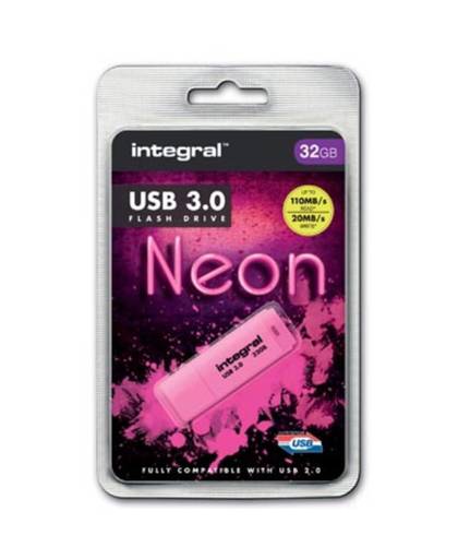 Integral Neon USB 3.0 stick, 32 GB, roze