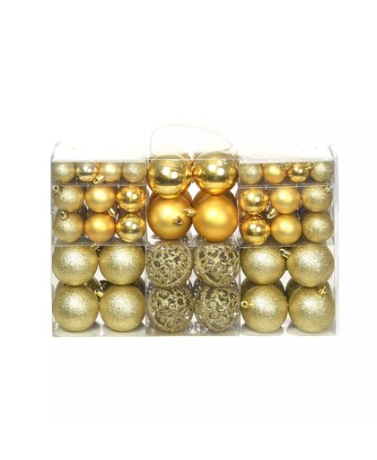 vidaXL Kerstballenset 6 cm goud 100-delig