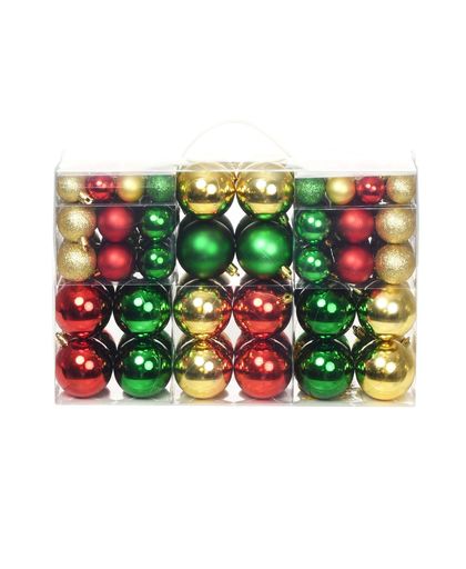 vidaXL Kerstballenset 6 cm rood/goud/groen 100-delig