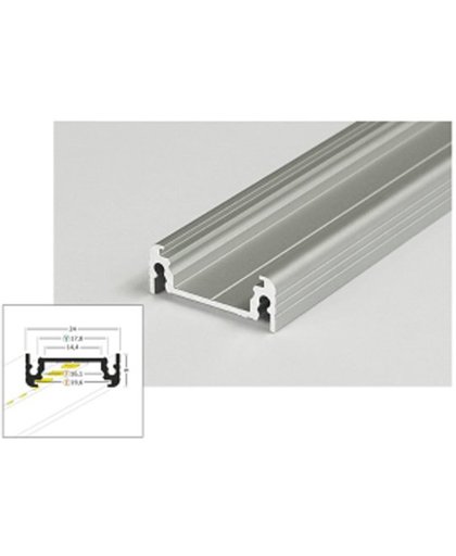 Zilver LED strip profiel 1 meter – helder - geschikt voor Philips Hue