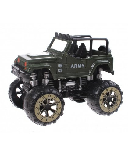 Toi Toys monstertruck Cross Country Car Army 15 cm groen