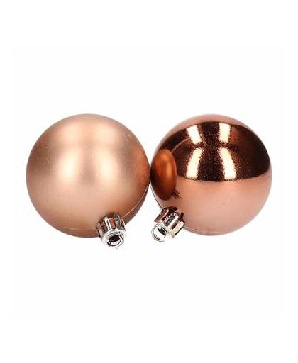 8-delige bronze kerstballen - plastic / kunststof