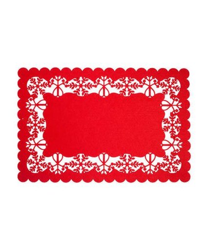 Clayre & eef placemat 45x30 cm - rood - stof