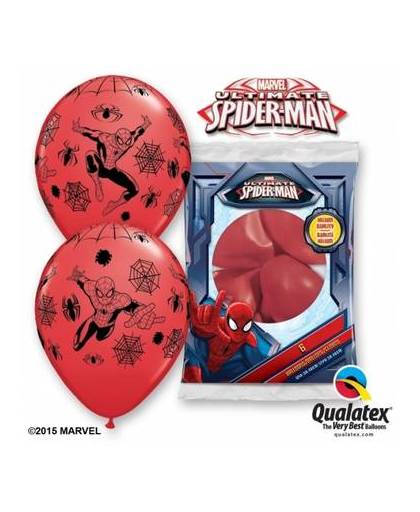 Spiderman ballonnen 6 stuks