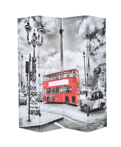 vidaXL Kamerverdeler inklapbaar Londen bus 160x170 cm zwart en wit
