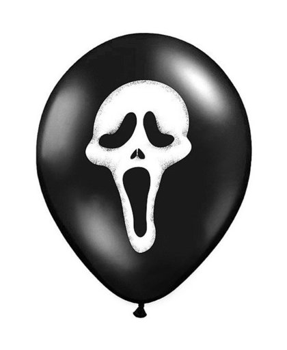 Halloween - 6x Zwarte ballonnen Scream doodshoofd Halloween 30 cm Multi