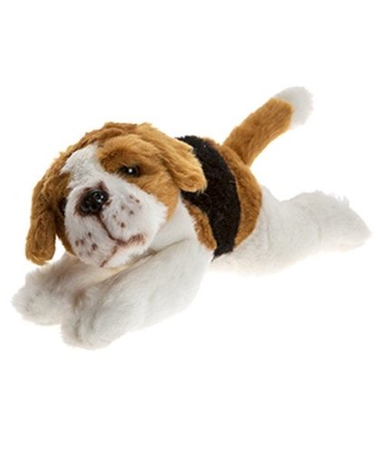 Crufts pluchen hondenknuffel Beagle 21 cm wit/bruin/zwart