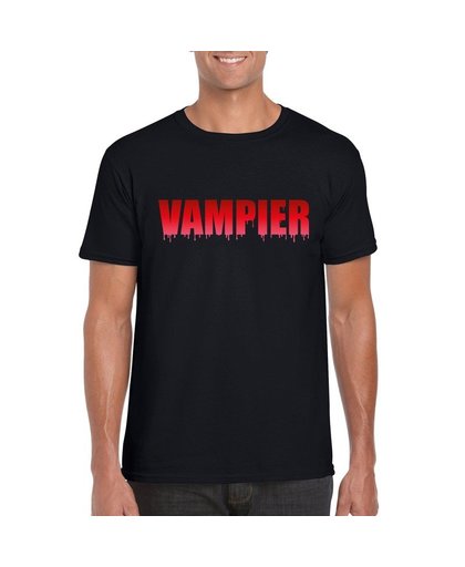 Halloween - Halloween vampier tekst t-shirt zwart heren S Zwart