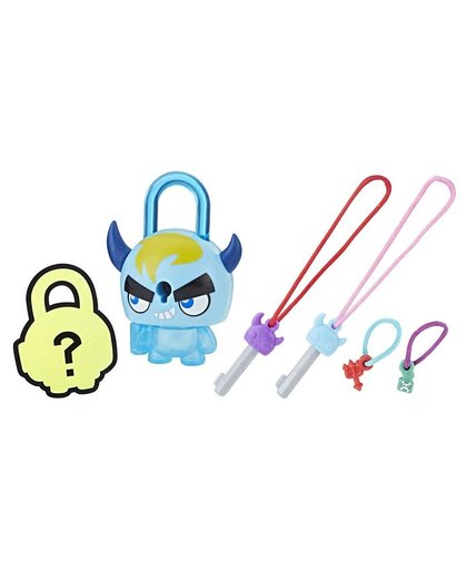 Hasbro Lock Stars figuur Horned Monster blauw 5 delig