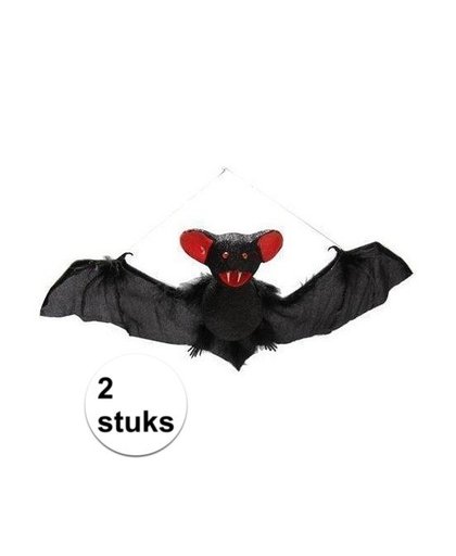 Halloween - 2x stuks halloween decoratie vleermuizen 39 cm Multi