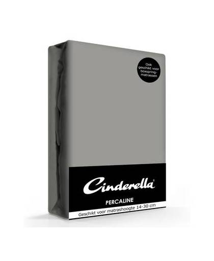 Cinderella hoeslaken percaline optiform antracite-180 x 220 cm