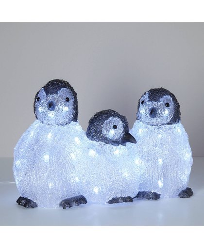 Set de 3 figurines LED acrylique Famille pingouin