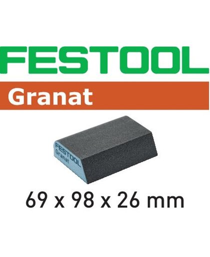 Festool Éponge de ponçage Granat 69x98x26 mm grain 120 côté rond et pointu boîte de 6