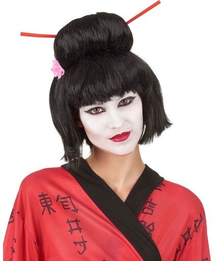 Perruque Geisha noire femme Taille Unique