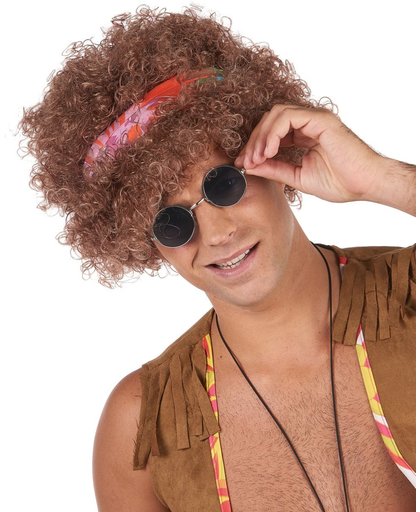 Perruque afro hippie homme - 130g Taille Unique