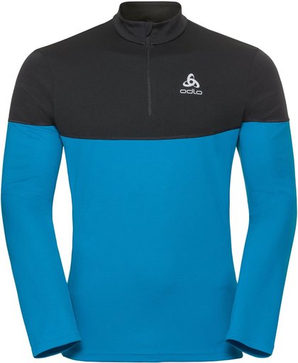 Odlo - Midlayer 1/2 Zip Core Light - T-shirt de running taille L, turquoise/noir