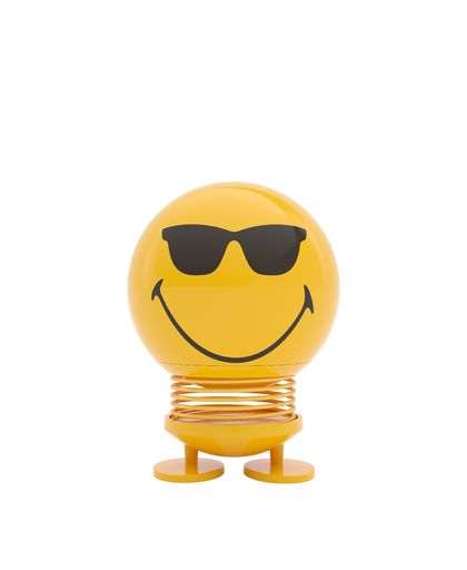 Hoptimist Smiley Cool - Jouet - jaune/brillant/H 14cm/Ø 10cm/avec mécanisme à ressort
