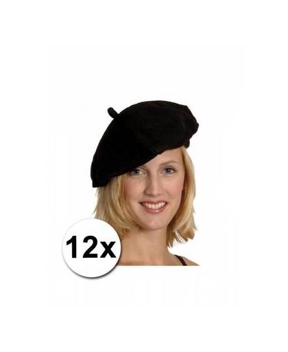 12 zwarte franse baretten