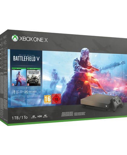 Xbox One X console Battlefield V Gold Rush Special Edition bundel - 1TB