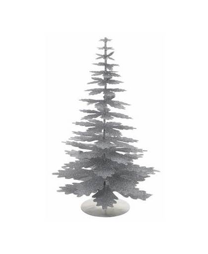 Mini kerstboom glitter zilver 35 cm