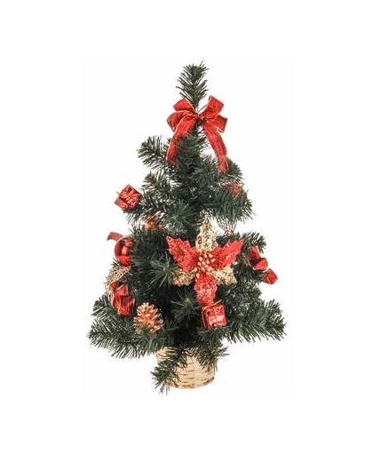 Kerstboom met versiering rood/goud 50 cm