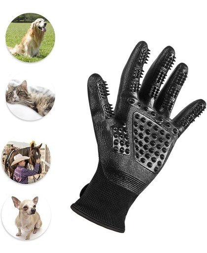 Vachtverzorging Handschoenen Kat en Hond - Huisdieren Handschoen - 2 Stuks - Zwart