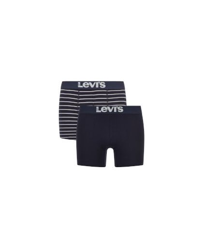 Levi's Men's 200SF 2-Pack Vintage Stripe Boxers - Mid Denim - S - Blauw