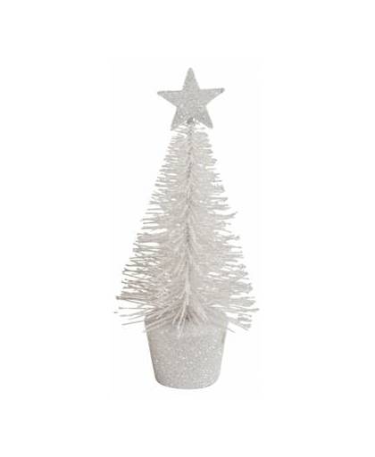 Glitter mini kerstboompje wit