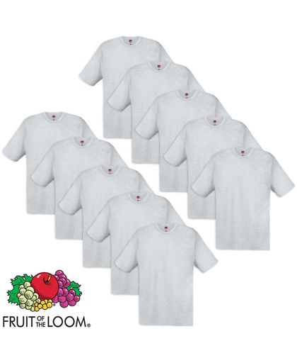 10 x Fruit of the Loom V-Hals ValueWeight T-shirt Heather Grey Maat XL