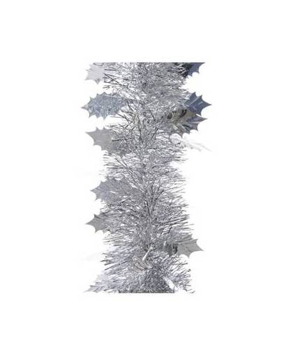 Zilveren folie slinger met blad 270 cm