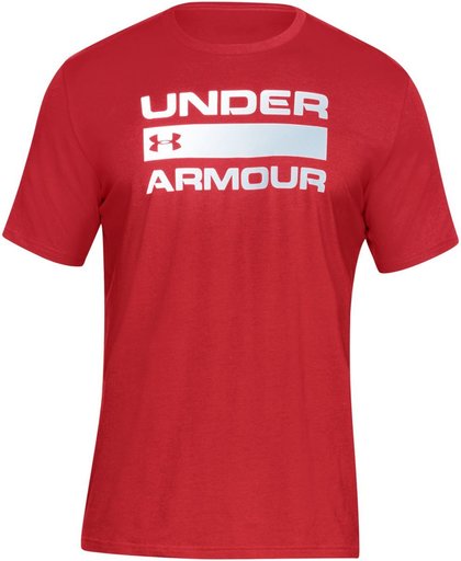 Under Armour Team Issue Wordmark T-shirt Heren  Sportshirt - Maat L  - Mannen - rood/wit