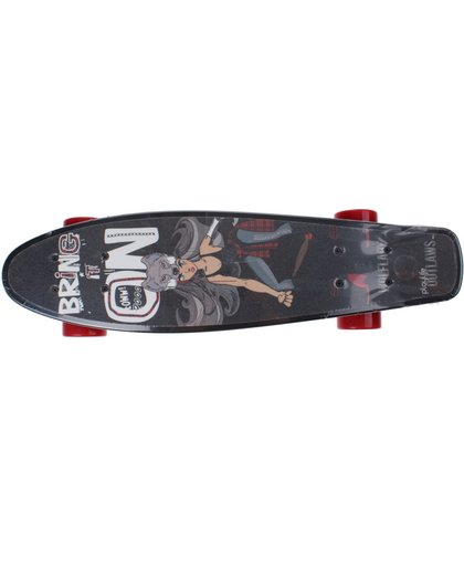 Playlife Skateboard Wolflady 57 Cm Zwart/rood