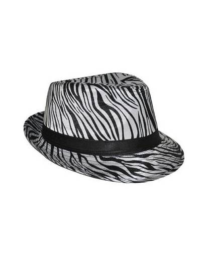 Trilby hoedje met zebra print