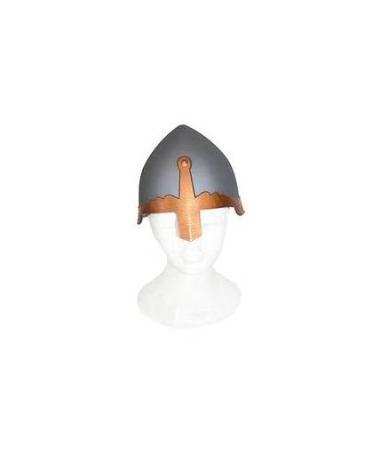 Grijze ridder helm plastic